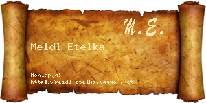 Meidl Etelka névjegykártya